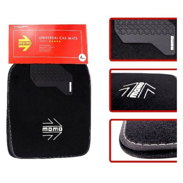 Set de Alfombrillas para Coche MOMO MOMLCM015BW Blanco/Negro 4 uds 3 Set de Alfombrillas para Coche MOMO MOMLCM015BW Blanco/Negro 4 uds 3