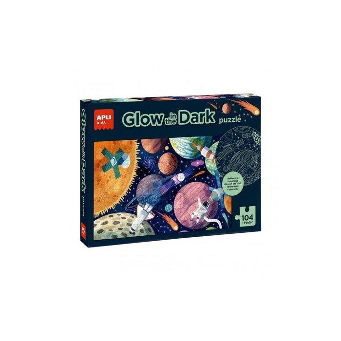 Puzle Educativo Apli Kids 104 Piezas Glow In The Dark Sistema Solar (+5 Años)