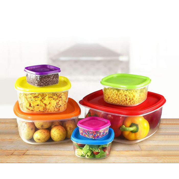 Set de 7 Fiambreras Apilables Cuadradas Privilege (12 Cajas) 6 Set de 7 Fiambreras Apilables Cuadradas Privilege (12 Cajas) 6