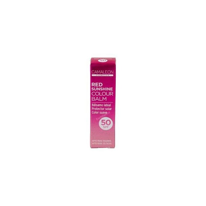 Camaleon Cosmetics Bálsamo Labial Colour Red Sunshine SPF50 4g - Protección Solar e Hidratación para Labios Reparados y Suaves