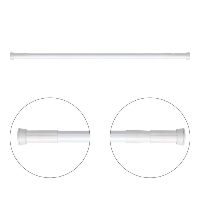 Edm Barra de Cortina Blanca Extensible 75 x 125 cm Recta de Aluminio 1