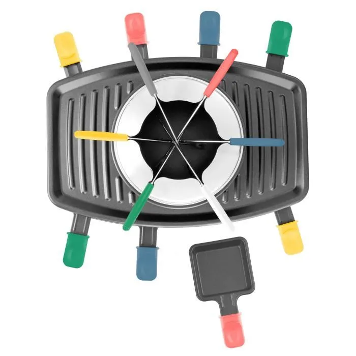 Continental Edison FD12881 Raclette y Fondue para 8 Personas - Negro 2