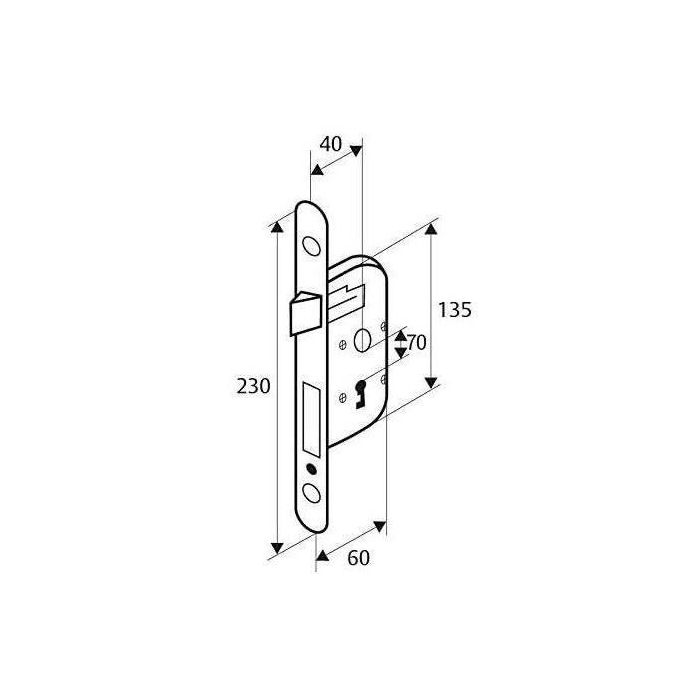 Cerradura de embutir Yale 6,2 x 2 x 23 cm Acero 4
