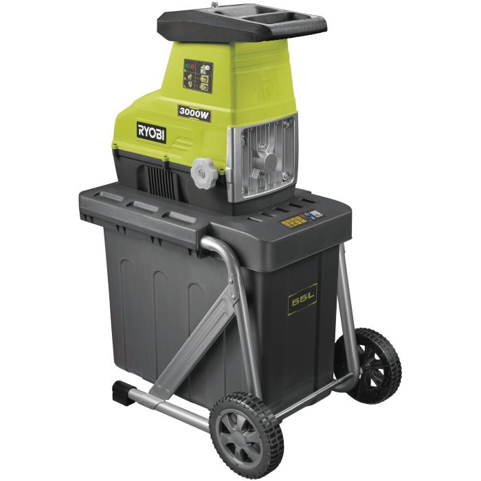 Ryobi RSH3045U Biotrituradora de Cilindro 3000W, para Ramas de hasta 45mm, Potente y Silenciosa, Tanque 55L 1