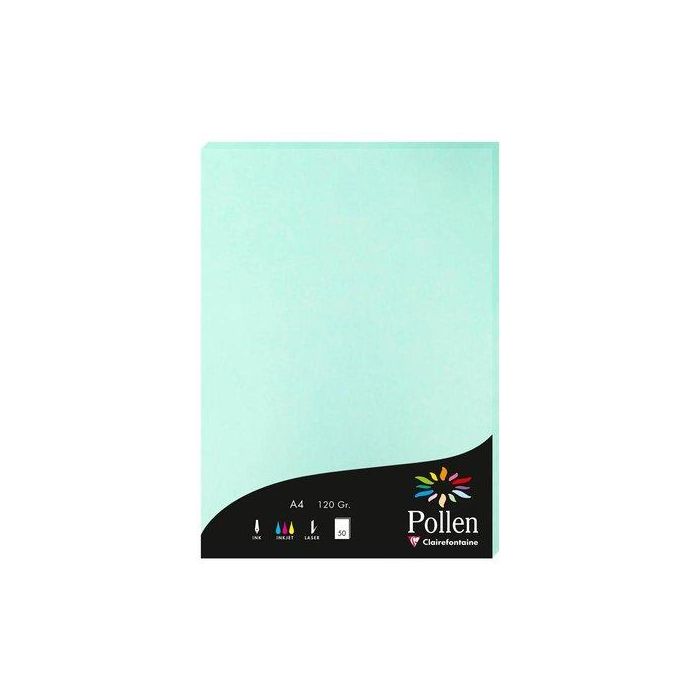 Papel Clairefontaine Pollen A4 120G 50H Verde Jade