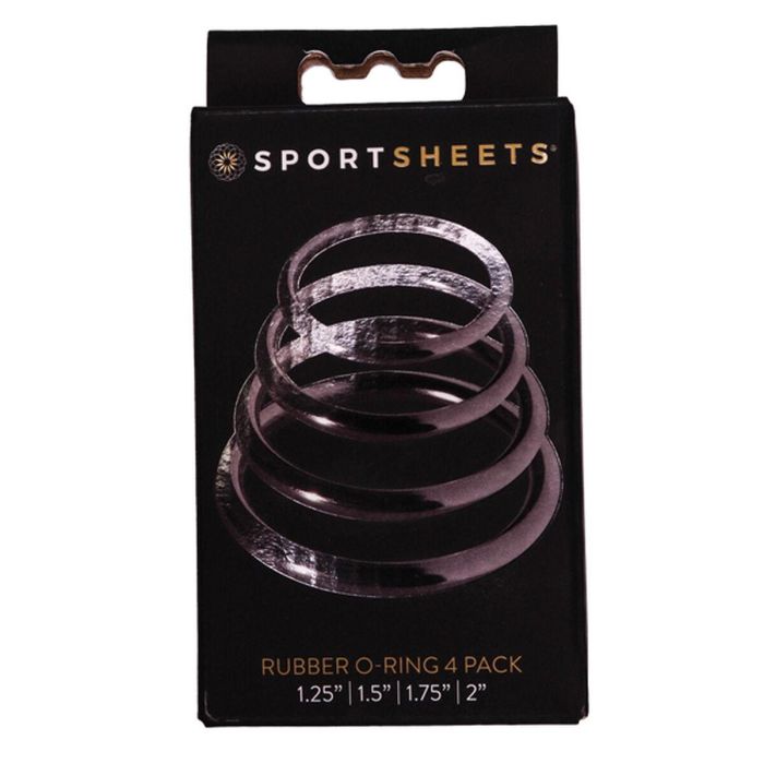 4 Anillos para Pene Sportsheets SS694-01 Negro 5 4 Anillos para Pene Sportsheets SS694-01 Negro 5