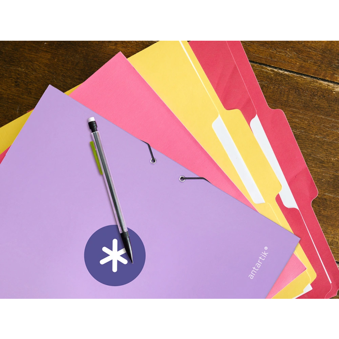 Antartik Carpeta Antartik Tres Solapas Gomas Cartón Forrado A4 Color Lavanda 11
