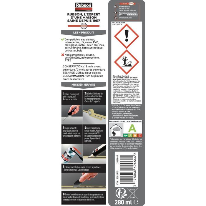 Rubson Sellador Reparador y Adhesivo Negro 280ml para Embarcaciones, Automóviles, Caravanas, Motocicletas y Multimateriales 1 Rubson Sellador Reparador y Adhesivo Negro 280ml para Embarcaciones, Automóviles, Caravanas, Motocicletas y Multimateriales 1