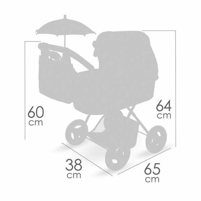 Decuevas Coche de Muñeca Plegable con Sombrilla y Bolso Sophie para Muñecas hasta 48 cm | 38x65x60 cm | Edad 3+ Años 4 Decuevas Coche de Muñeca Plegable con Sombrilla y Bolso Sophie para Muñecas hasta 48 cm | 38x65x60 cm | Edad 3+ Años 4