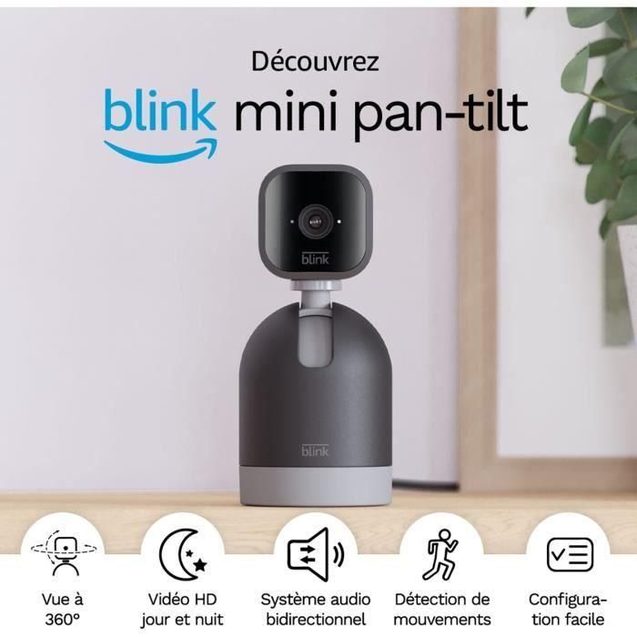 Mini cámara panorámica e inclinable - BLINK HOME SECURITY - Negra 1 Mini cámara panorámica e inclinable - BLINK HOME SECURITY - Negra 1