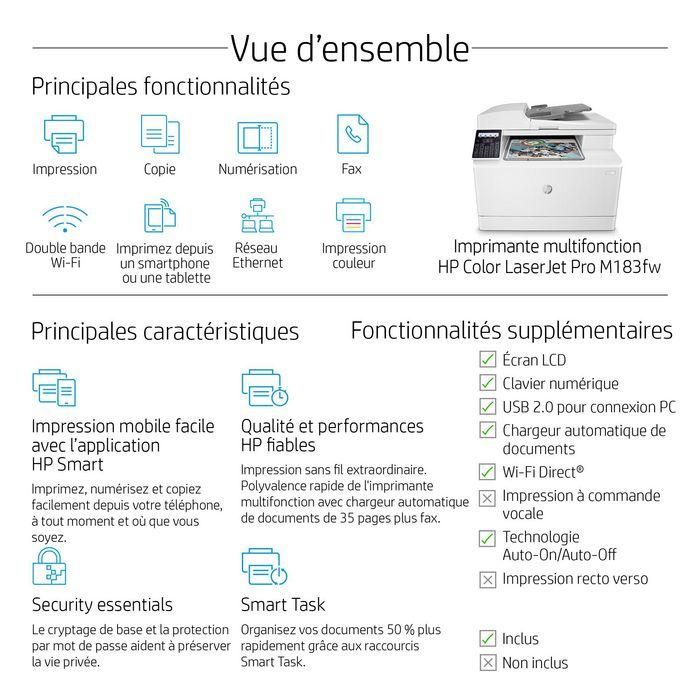 HP Color LaserJet Pro MFP M183fw Impresora Multifunción Inalámbrica a Color con Fax para Productividad 14
