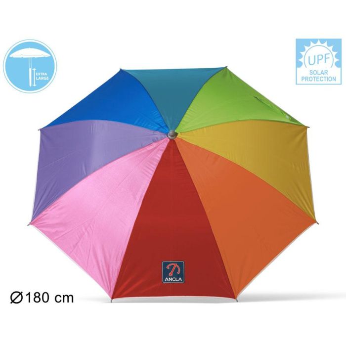 Parasol Arcoiris 180 cm Orient. Aluminio Oxford Upf50+ 210D 22-25 mm