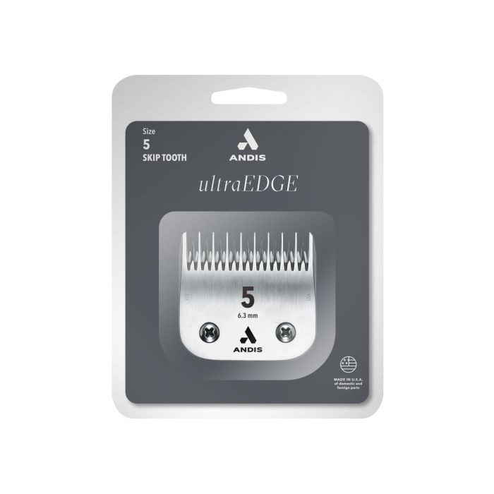 Andis S5 UltraEdge Cuchilla de Acero Carbonizado 6.3mm Dientes Irregulares Acabado Cromado Anti-Corrosión 2 Andis S5 UltraEdge Cuchilla de Acero Carbonizado 6.3mm Dientes Irregulares Acabado Cromado Anti-Corrosión 2