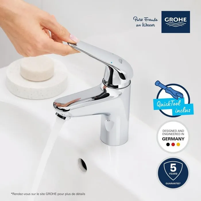 Grohe 24328001 Mezclador Monomando de Lavabo Cromo Talla M con Apertura Agua Fría y Ahorro de Agua 2 Grohe 24328001 Mezclador Monomando de Lavabo Cromo Talla M con Apertura Agua Fría y Ahorro de Agua 2