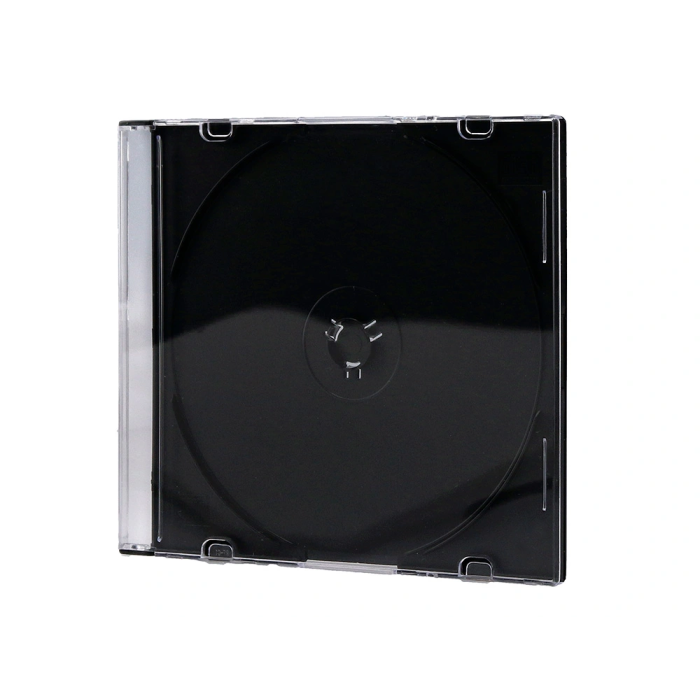 Q-connect Caja CD Slim con Interior Negro Pack 25 Unidades para Almacenamiento CD/DVD 3