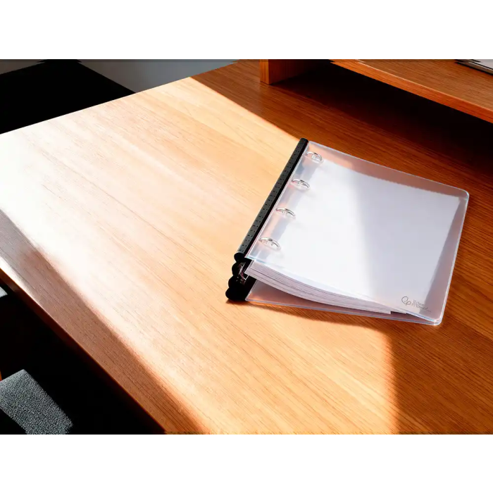 Liderpapel Carpeta 4 Anillas Redondas 25 mm Polipropileno DIN A4 Ultra Compacta Lomo Extensible 4 cm Translucida 8