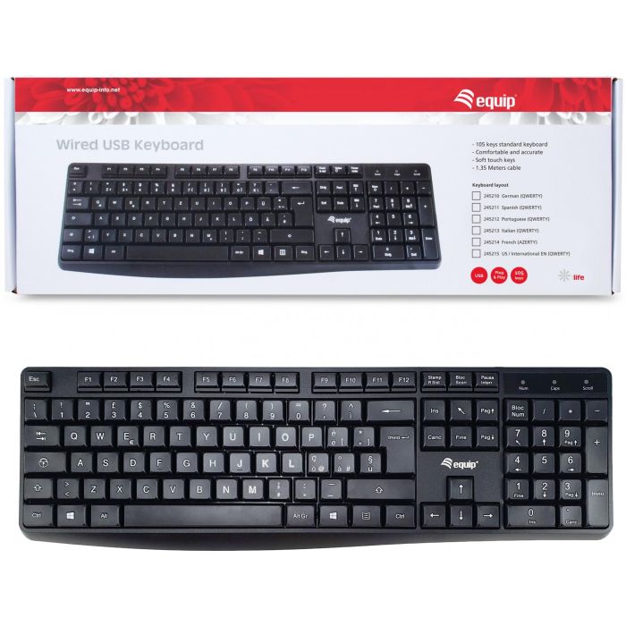 Equip Kabelgebundene USB Keyboard schwarz. italieni 4 Equip Kabelgebundene USB Keyboard schwarz. italieni 4