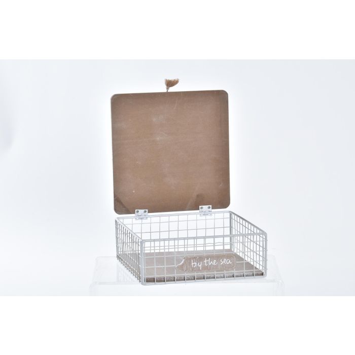 DKD Home Decor Caja Mediterraneo Pollença Madera Metal Marron Blanco 16 x 16 x 6 cm 1 DKD Home Decor Caja Mediterraneo Pollença Madera Metal Marron Blanco 16 x 16 x 6 cm 1