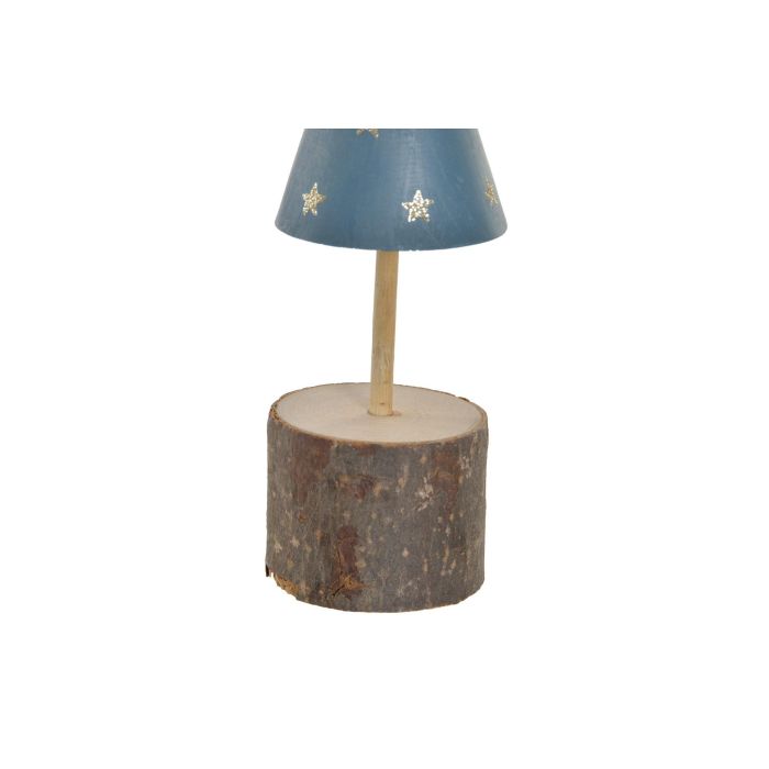 DKD Home Decor Árbol de Navidad Moderno Paulownia Natural Azul 5.5 x 15 x 5 cm (2 Unidades) 2