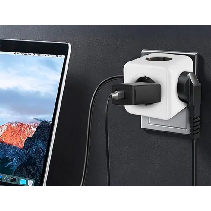 Q-connect Regleta Cubo 5 en 1 Directo a Pared, 5 Tomas de Corriente, 75x75x112mm 7