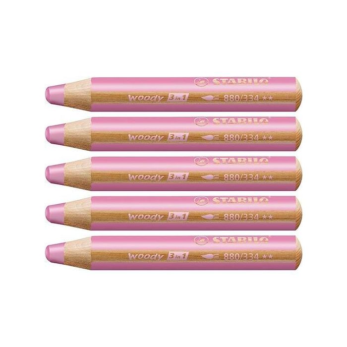 Stabilo Lápices De Colores Woody 3 En 1 Rosa Estuche 5 Ud Stabilo Lápices De Colores Woody 3 En 1 Rosa Estuche 5 Ud