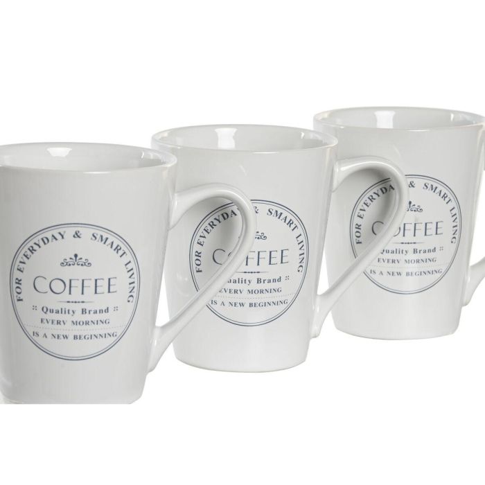 Mug Basicos DKD Home Decor Blanco 14 x 31 x 14 cm Set de 4 2