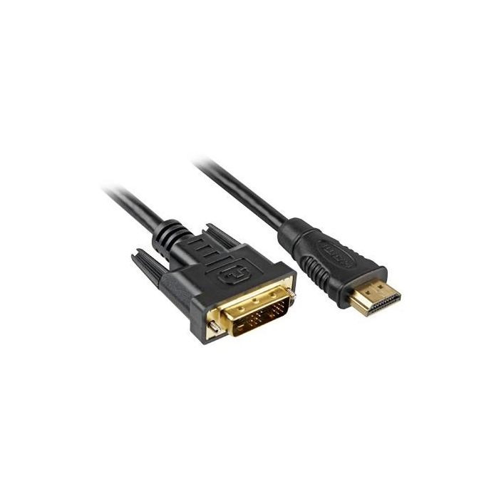 Sharkoon Cable HDMI a DVI-D (24+1) 3m negro - Soporta 1920x1200 Pixeles