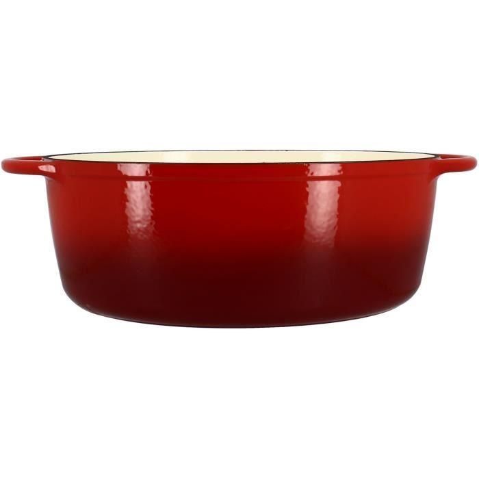 Cacerola - MENASTYL - 6020103 - Ovalada - Hierro fundido esmaltado - Roja - 9 litros 4 Cacerola - MENASTYL - 6020103 - Ovalada - Hierro fundido esmaltado - Roja - 9 litros 4