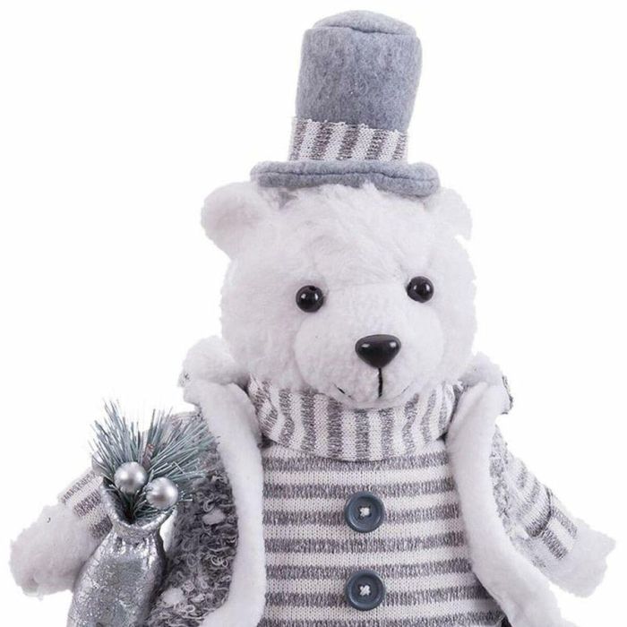 Adorno Navideño Blanco Gris Arena Tejido Oso polar 10 x 13 x 28 cm 2 Adorno Navideño Blanco Gris Arena Tejido Oso polar 10 x 13 x 28 cm 2