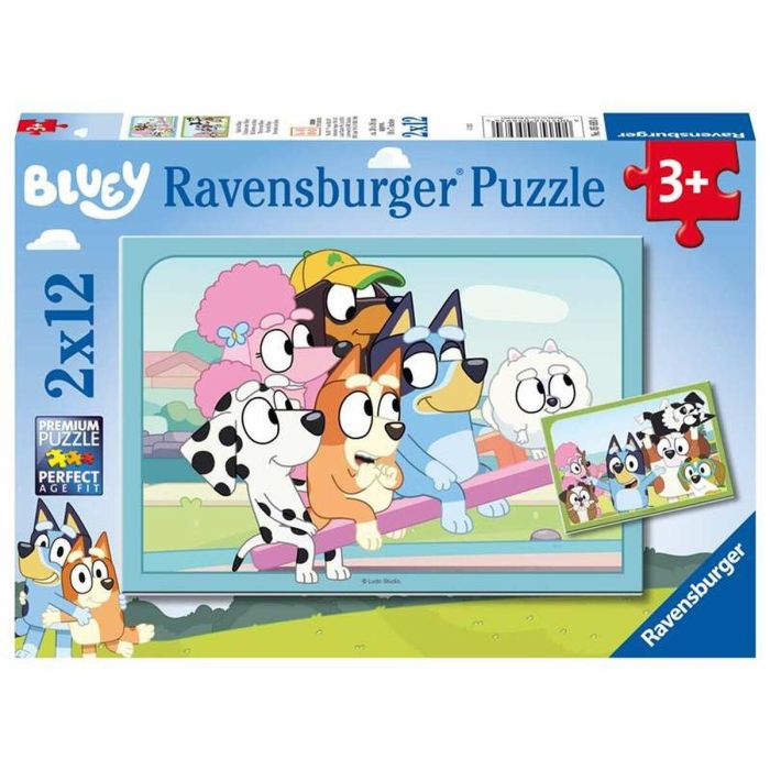 Ravensburger Puzzle Infantil Doble Bluey - 2 Puzzles de 12 Piezas cada uno | Edad 3+ Años