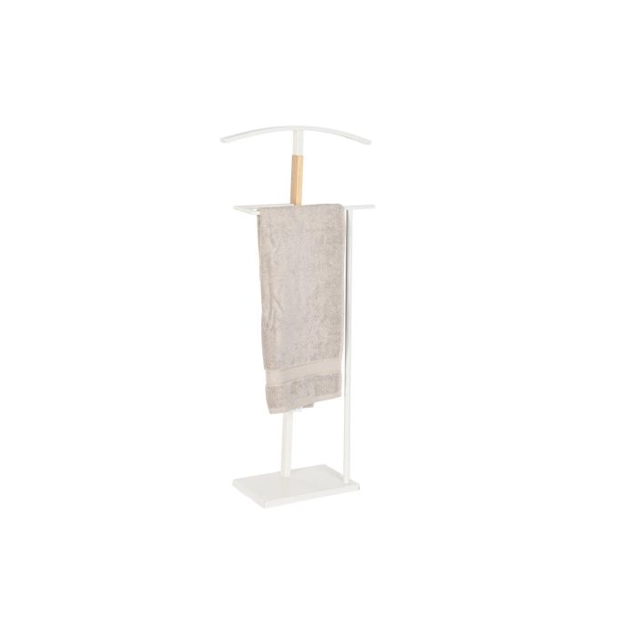 DKD Home Decor Galán Moderno de Ropa y Accesorios para Dormitorio, Acero y Madera, Blanco Natural, 48 cm Ancho x 20 cm Fondo x 106.5 cm Alto 3