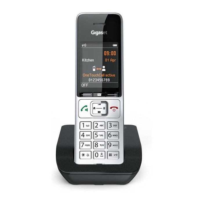 Gigaset COMFORT 500 Teléfono DECT Inalámbrico con Manos Libres, Identificador de Llamadas, 200 Entradas, Negro/Plata 12
