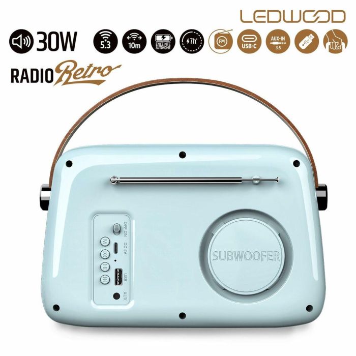 Radio Transistor Ledwood ALMA BLUE Azul 30 W 1