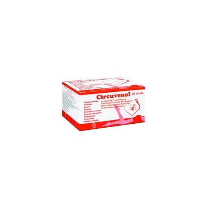 DIS Circuvenol 20 Ampollas para la circulación sanguínea, venosa y arterial, con Ginkgo Biloba y Vitamina C