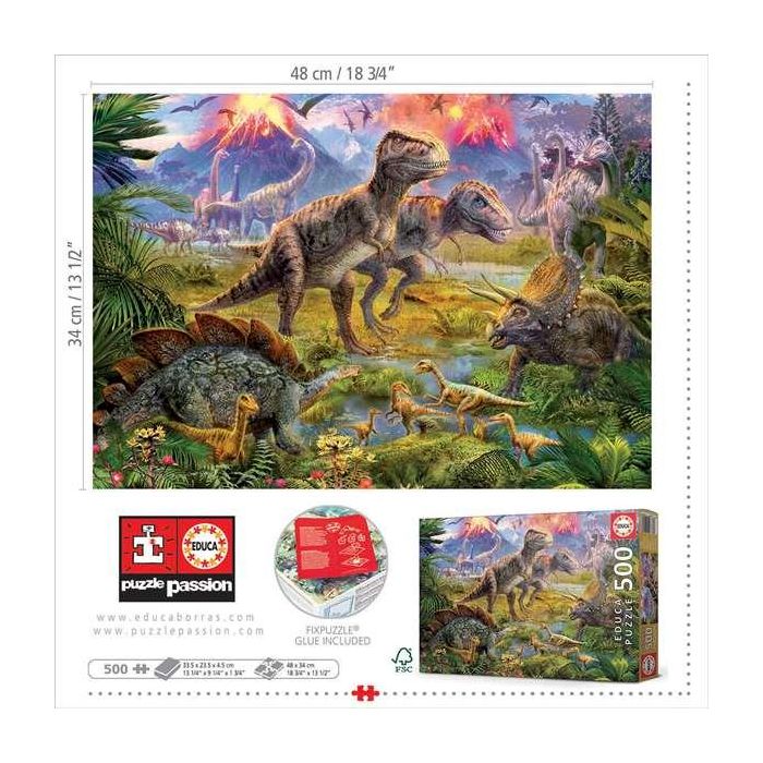 Educa Puzzle 500 piezas Encuentro de Dinosaurios 9