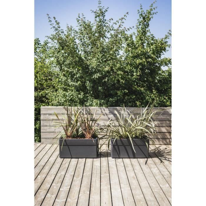 Jardinera - CAREL - Gris antracita - 63 L - 78 x 39 x H.39 cm - EDA - Con ruedas - Para exterior o interior 5 Jardinera - CAREL - Gris antracita - 63 L - 78 x 39 x H.39 cm - EDA - Con ruedas - Para exterior o interior 5