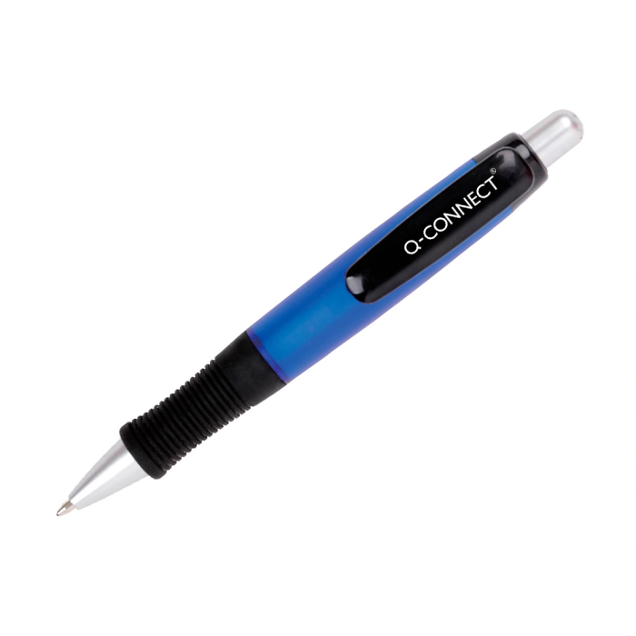 Q-connect Bolígrafo Premium Retráctil con Sujeción de Caucho, Punta 1 mm, Color Azul 1 Q-connect Bolígrafo Premium Retráctil con Sujeción de Caucho, Punta 1 mm, Color Azul 1