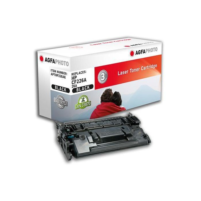 AgfaPhoto Tóner Láser Compatible para HP CF226A Negro con Rendimiento de 3100 Páginas y 3 Años de Garantía