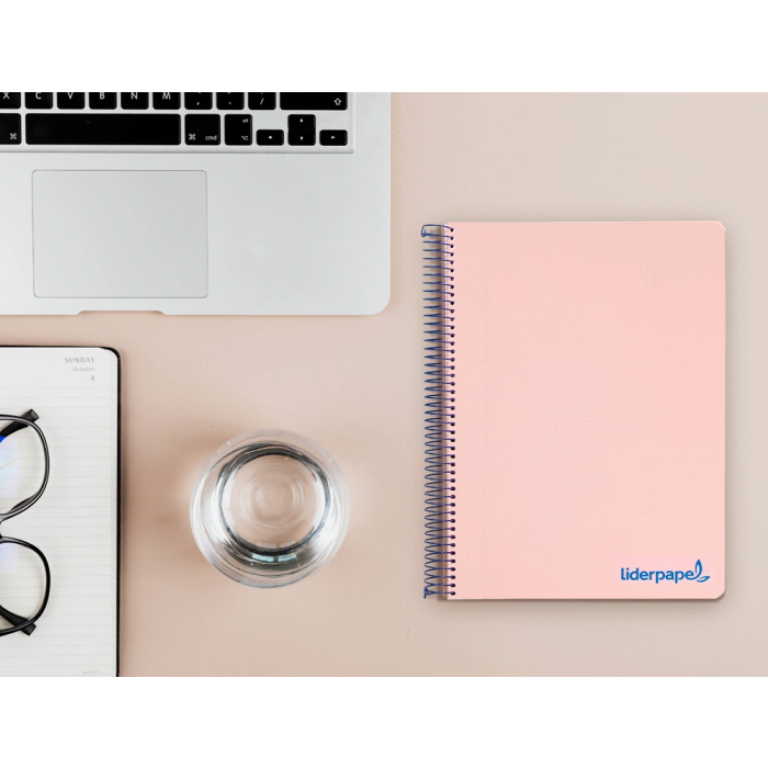 Liderpapel Cuaderno Espiral A5 Micro Wonder Tapa Plástico 120h 90gr Cuadro 5mm Rosa 8