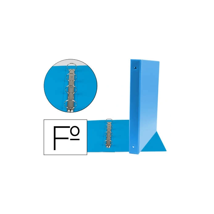 Liderpapel Carpeta 4 Anillas 25 mm Redondas Plástico Folio Color Celeste 0 Liderpapel Carpeta 4 Anillas 25 mm Redondas Plástico Folio Color Celeste 0