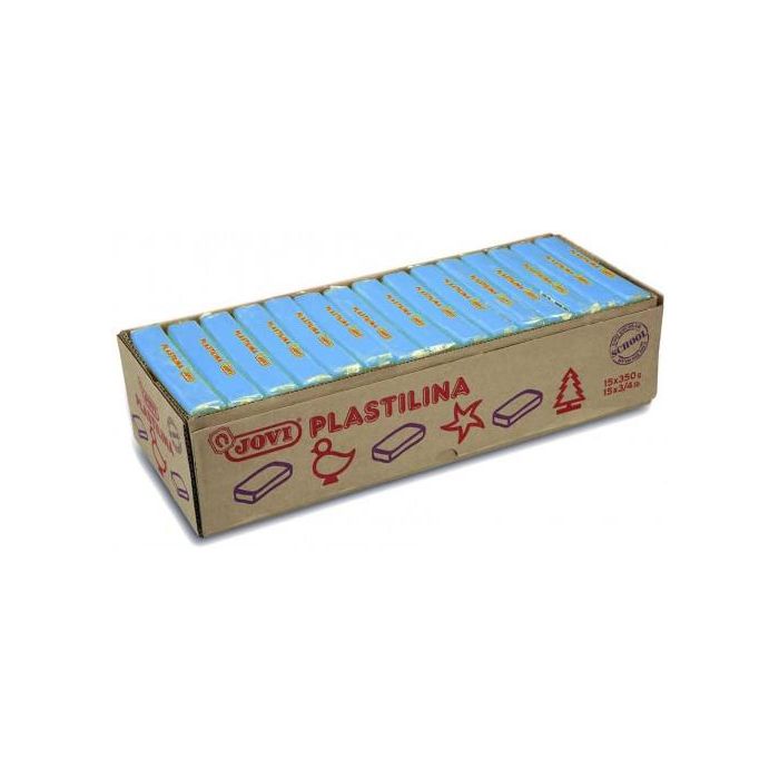 Caja 15 Pastillas Plastilina 350 G - Azul Claro Jovi 7212