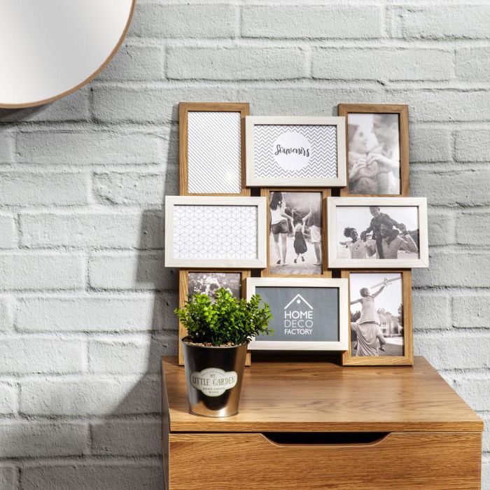 Home Deco Factory Marco 9 Fotos Madera y Blanco para 9 fotos de 10x15 cm 4