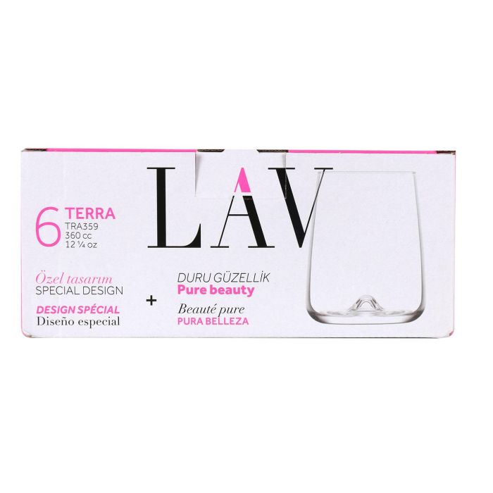 Lav Set de 6 Vasos "Terra" de 360 cc - Cristalería para Hogar (8 Cajas) 1