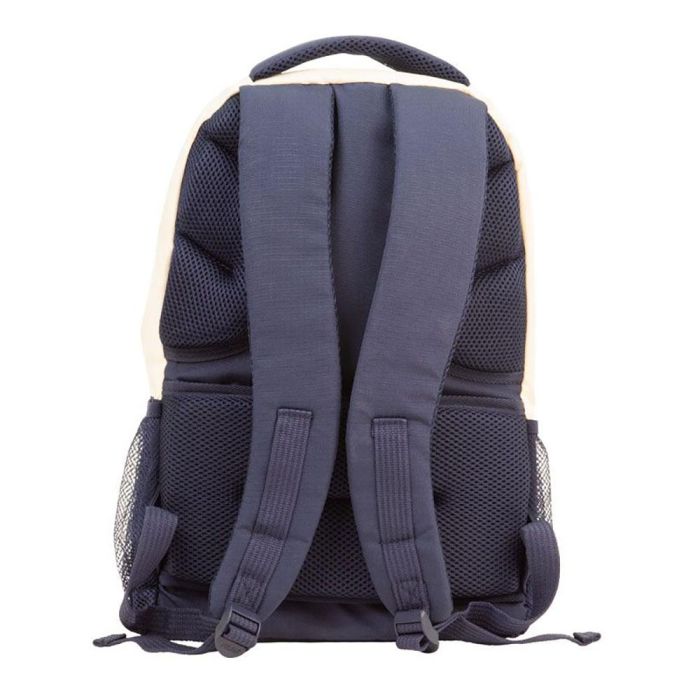 Milán Mochila Escolar 430 Since 1918 Beige y Azul Marino 25L con Compartimento Portátil, Tejido Ripstop 6