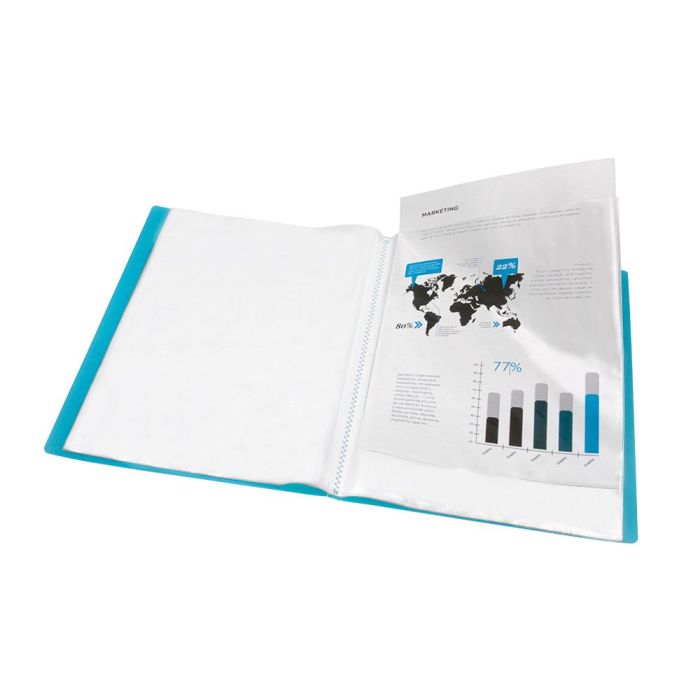 Carpeta Liderpapel Escaparate 47072 60 Fundas Polipropileno Din A4 Azul Translucido 6