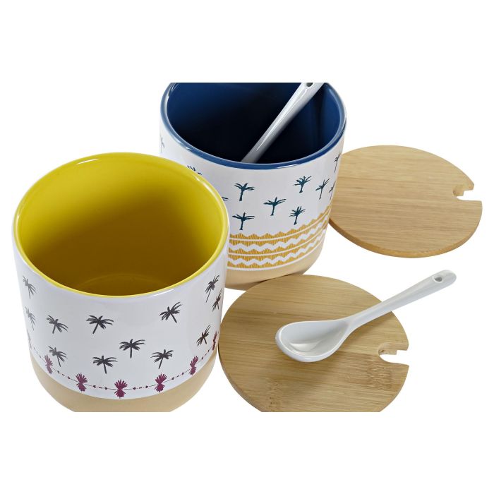 DKD Home Decor Azucarero Colonial de Gres y Bambú Multicolor Azul 9.5x9.5x9.5 cm (6 Unidades) Apto Microondas Lavavajillas 2 DKD Home Decor Azucarero Colonial de Gres y Bambú Multicolor Azul 9.5x9.5x9.5 cm (6 Unidades) Apto Microondas Lavavajillas 2