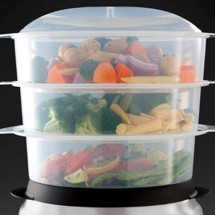 Russell Hobbs 23560-56 Cocedor a Vapor de 3 Pisos Maxicook con Temporizador Digital y Turbo-Impulso 4