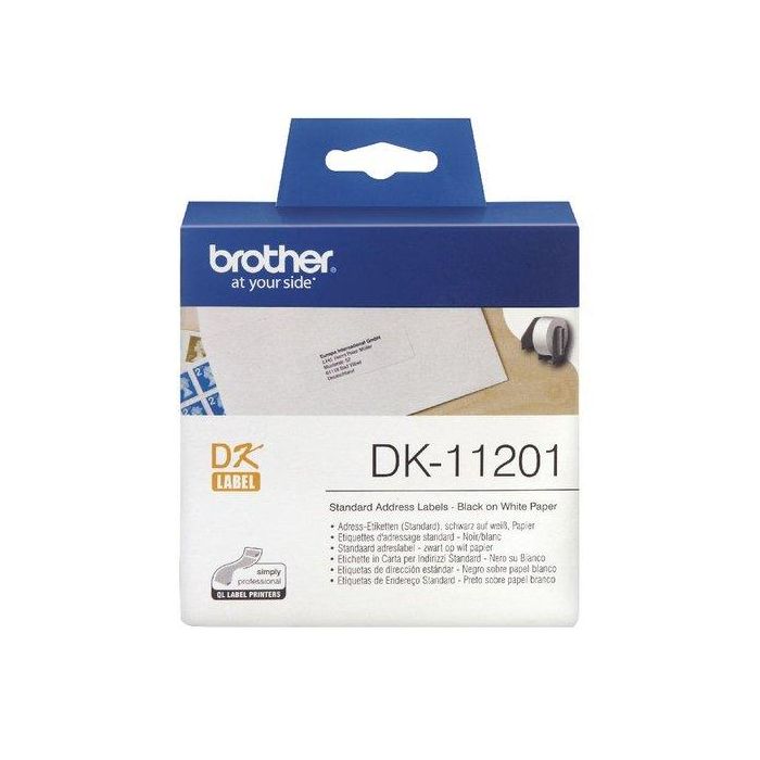 Etiquetas Brother Precortada Papel Blanco 29X90 Mm Rollo 400 Uds.Direccion Std.(Dk11201)