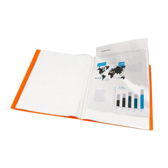 Carpeta Liderpapel Escaparate 47041 20 Fundas Polipropileno Traslucida Din A4 Naranja Frosty 6