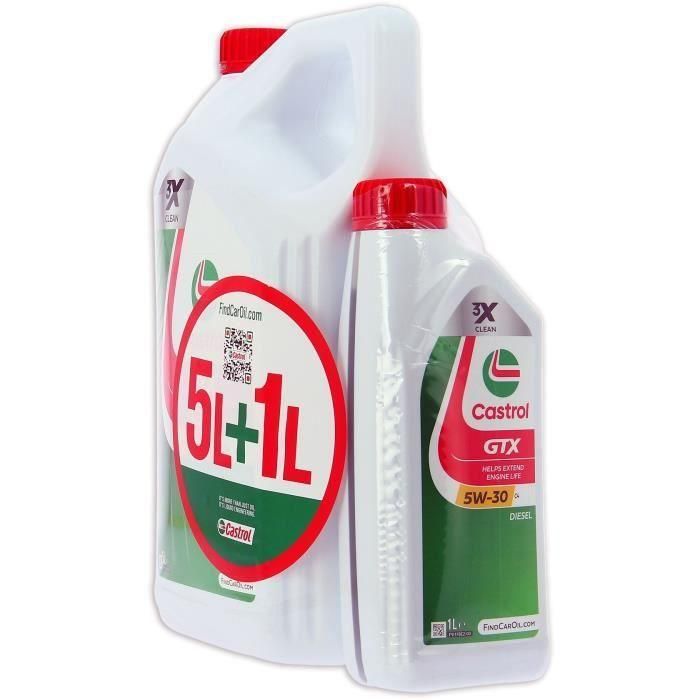 Aceite de motor - CASTROL GTX - 5W-30 C4 - 5L+1L - 057036 5